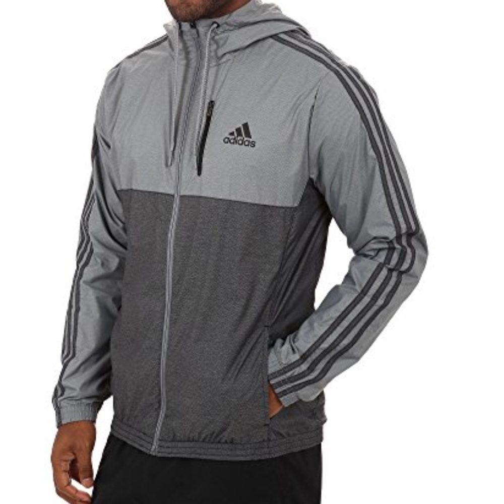 Adidas Grey Essential Woven Jacket Windbreaker